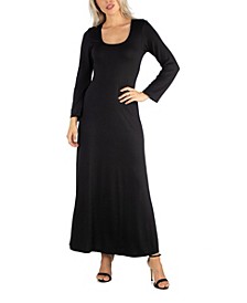 Women's Long Sleeve T-Shirt Maxi Dress