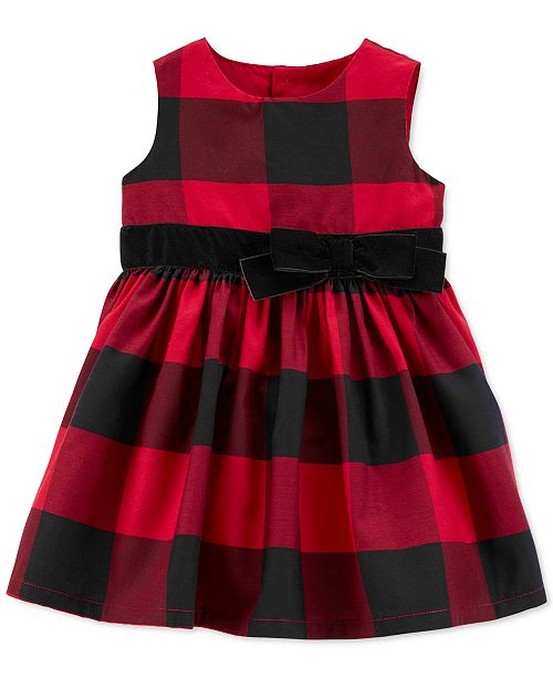 Carter S Baby Girls Sateen Buffalo Check Dress Reviews Macy S