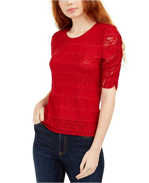 American Rag Juniors Tie Back Lace Blouse Created For Macy S