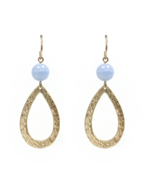 image of Stephanie Kantis Drop Stone Earring in Blue Chalceondy