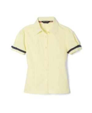 French Toast Little Girls Short Sleeve Ribbon Bow Blouse