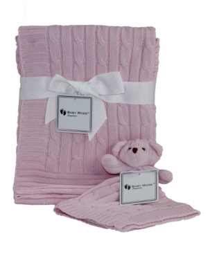 3 Stories Trading Baby Mode Signature Cable Knit Baby Blanket Gift Set