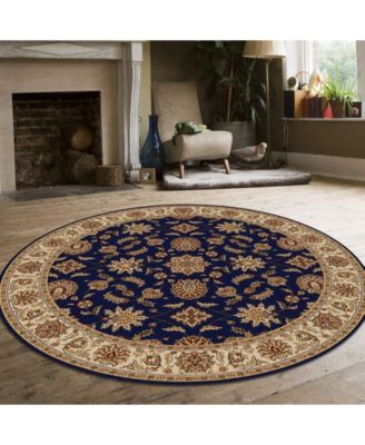 CLOSEOUT! 1592/1085/NAVY Pesaro Blue 5'3" x 5'3" Round Area Rug