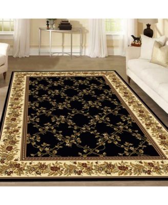CLOSEOUT! 1427/1722/BLACK Navelli Black 7'9" x 9'6" Area Rug