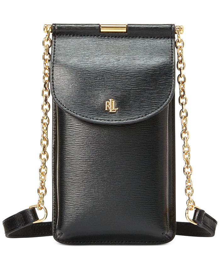 Lauren Ralph Lauren Leather Phone Crossbody Bag - Macy's