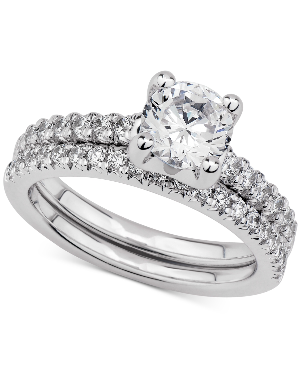 Gia Certified Diamond Bridal Set (1-1/2 ct. t.w.) in 14k White Gold - White Gold