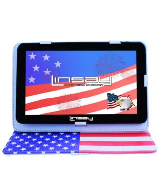LINSAY - 10.1" New Tablet Quad Core 32GB Android 10 Bundle with USA Style Leather Case