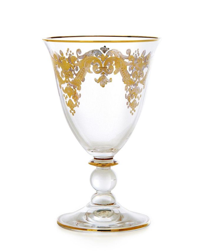 Classic Touch Gold Water Glasses, Set of 6