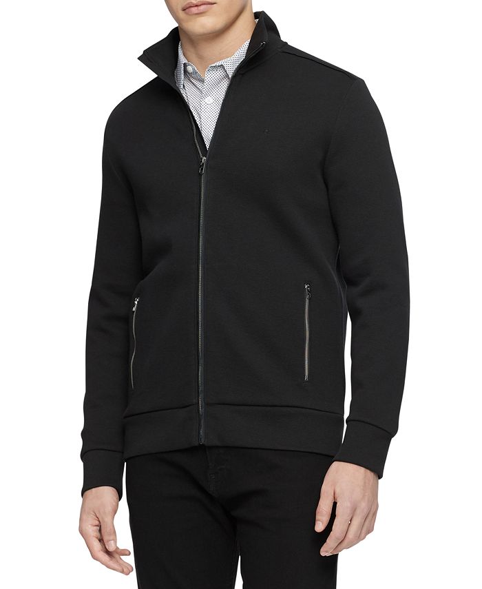 Calvin Klein Men's Mock-Neck Jacquard Zip Sweater & Reviews - Sweaters - Men  - Macy's