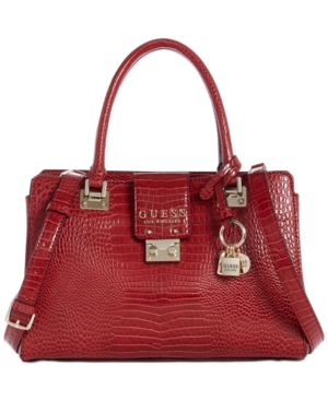 Guess Cleo Girlfriend Satchel In Merlot gold ModeSens
