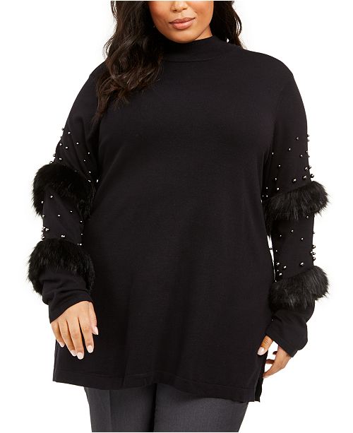 Alfani Plus Size Embellished Sleeve Tunic Created For Macy S