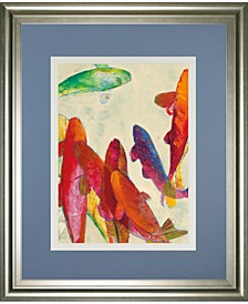Tangled by B. Bredvick Colorful Fish Framed Print Wall Art - 34" x 40"