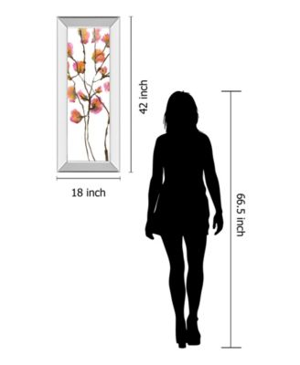 Inky Blossoms I by Deborah Velasquez Mirror Framed Print Wall Art - 18" x 42"