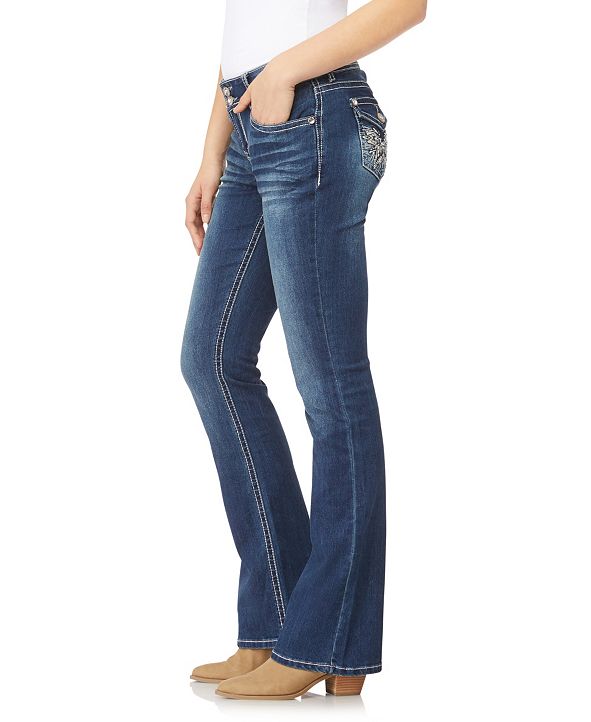 WallFlower Luscious Curvy Bootcut With Bling Back Pocket Jeans