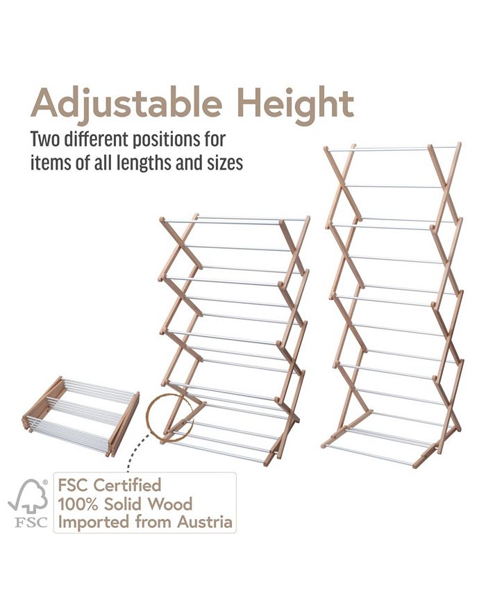 Innoka Premium Classic Wooden Adjustable Clothes Drying Rack Macy's