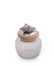 Canister Glass for Kitchen with Rubber Airtight Seal for Food Storage Ocean Shell Knob