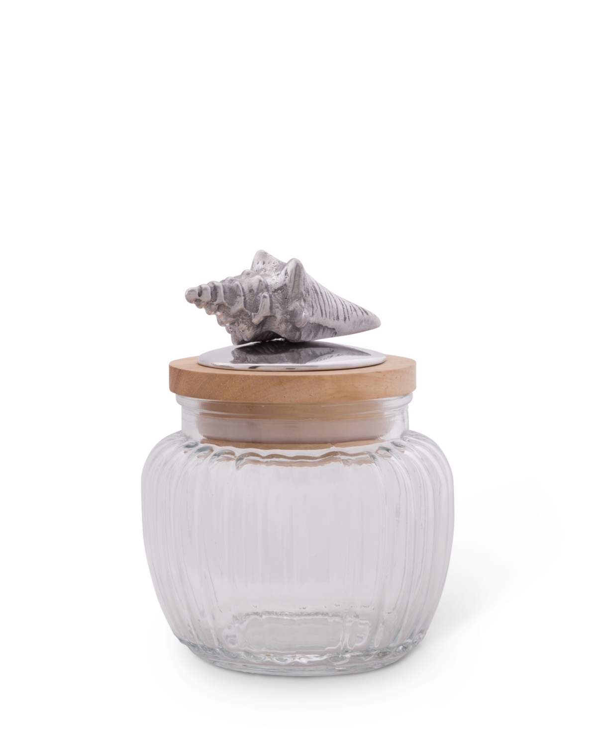 Arthur Court Canister Glass for Kitchen with Rubber Airtight Seal for Food Storage Ocean Shell Knob