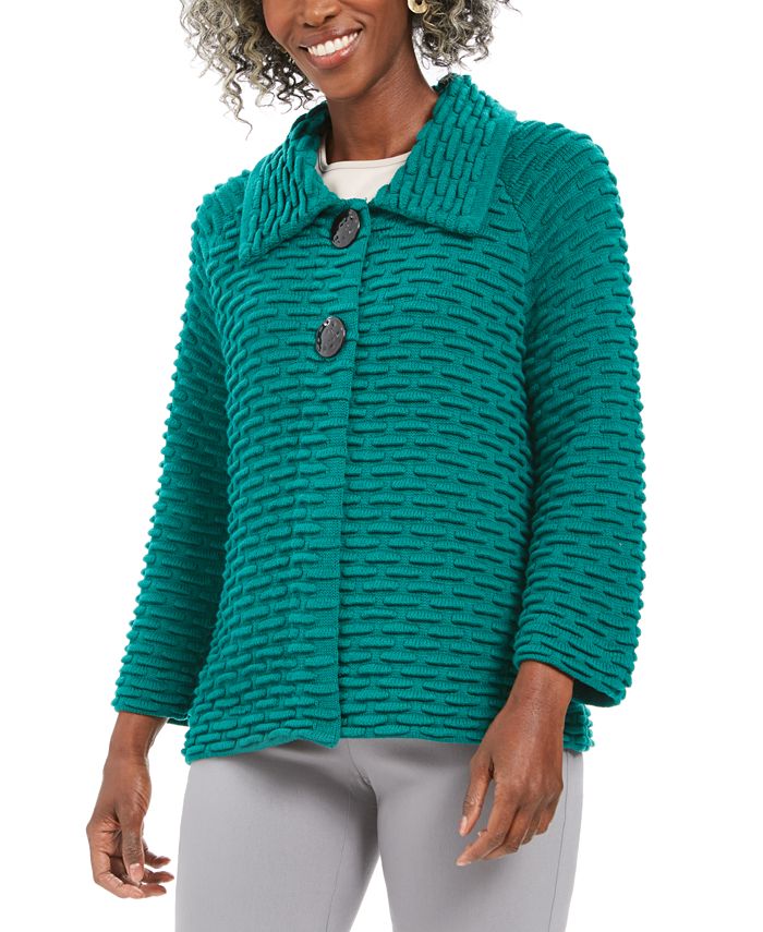 JM Collection Holiday Party Textured Sweater Jacket, Created for Macy's -  Macy's