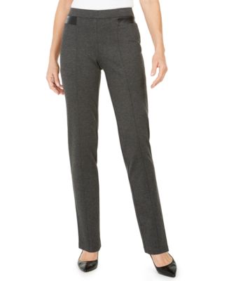 JM Collection Faux Leather Trim Pull-On Pants, Created For Macy's - Macy's