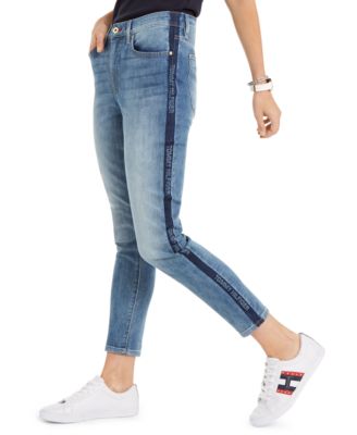 Tommy Hilfiger Logo-Striped Skinny Jeans, Created for Macy's