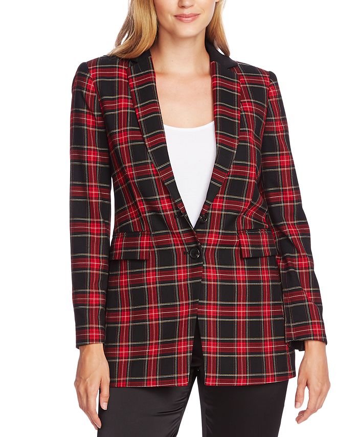 Vince Camuto Plaid Notched Lapel Blazer Macy s