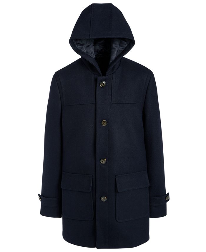 Lauren Ralph Lauren Big Boys Classic-Fit Dark Navy Blue Hooded Overcoat ...