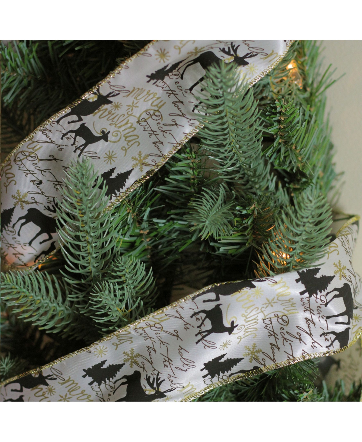 Northlight Pack of 12 White andPlayful Reindeer Wired Christmas Craft Ribbon Spools - 2.5