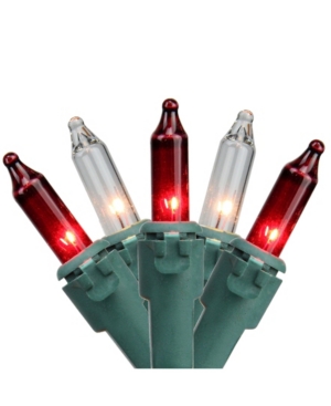 Northlight Set Of 100 Red Clear Mini Christmas Lights 2.5" Spacing In Red