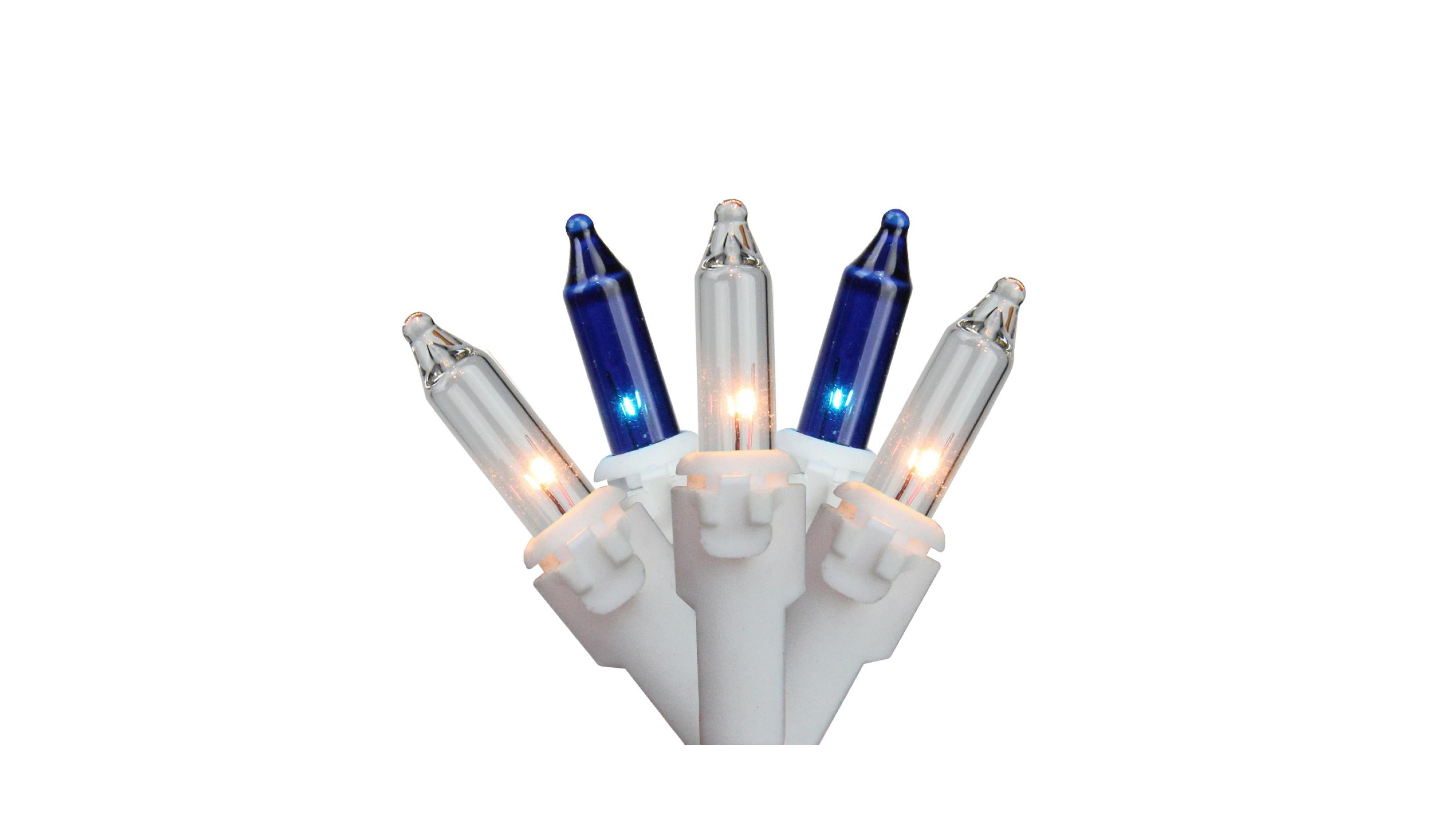 Northlight Set of 100 Blue Clear Mini Christmas Lights 2.5" Spacing - White Wire