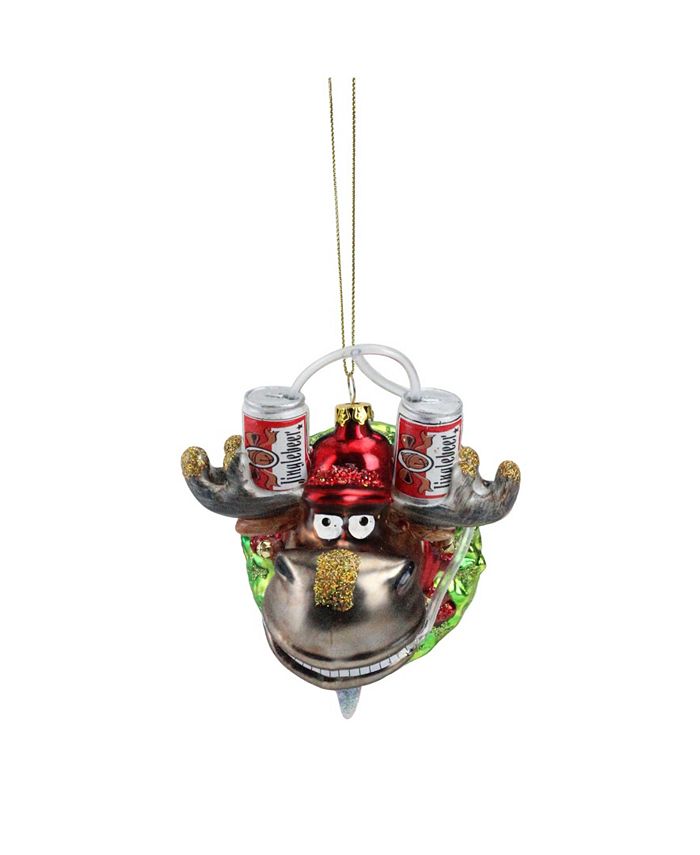 Northlight 4.5" Moose in Wreath with Beer Drinking Helmet Glass