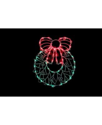 18" Lighted Wreath Christmas Window Silhouette Decoration