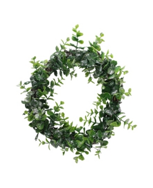 Northlight 8.75" Sparkling Silver And Green Grass Decorative Christmas Wreath In Green