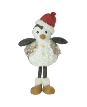 Northlight Plush Standing Penguin Christmas Figure Wearing A Fur Vest 24 Inches In Brown