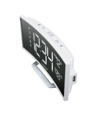 602-249 Curved Mirror LED Alarm Clock