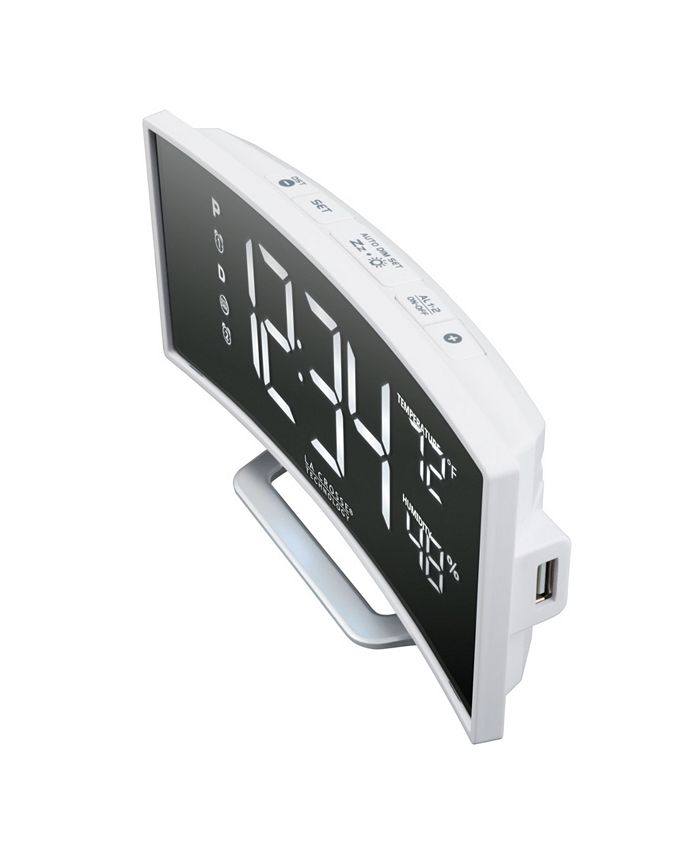 La Crosse Technology 602249 Curved Mirror LED Alarm Clock Macy's
