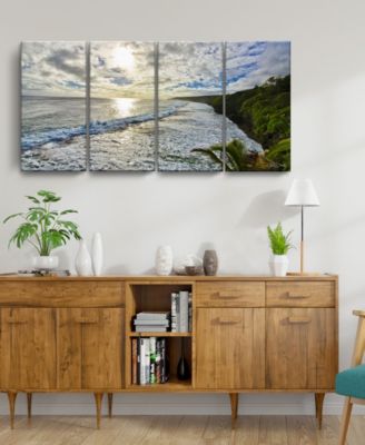 Island Escape 4 Piece Wrapped Canvas Coastal Wall Art Set, 24" x 48"