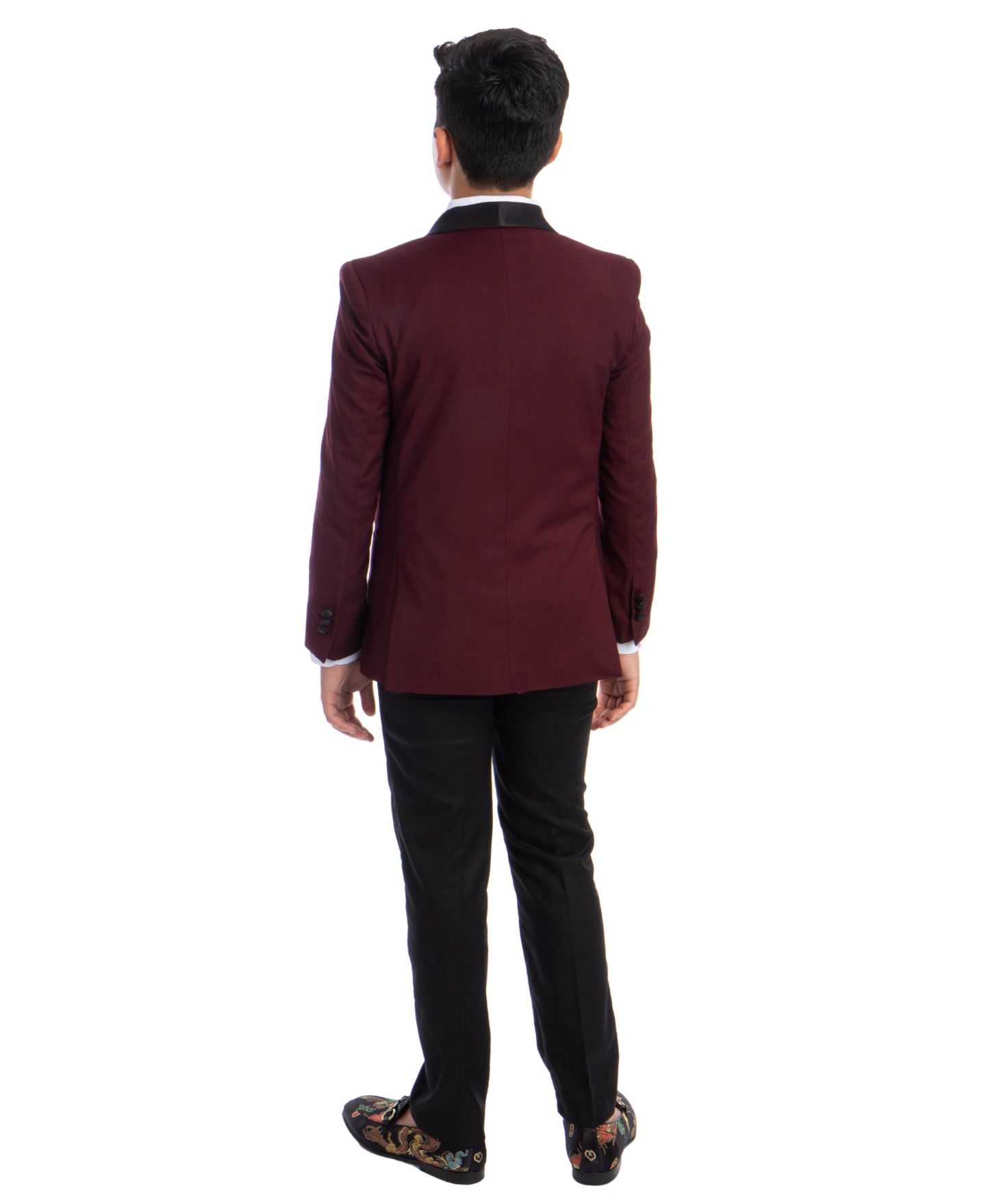 Комплекты Perry Ellis 5-Piece Slim Fit Shawl Tuxedo Set для мальчиков, цвет: Бордовый — фото 4