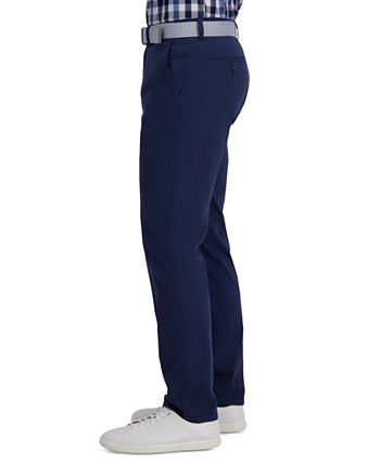 Haggar - Men's Slim-Fit Motion Khaki Straight Flex Waistband Casual Pants