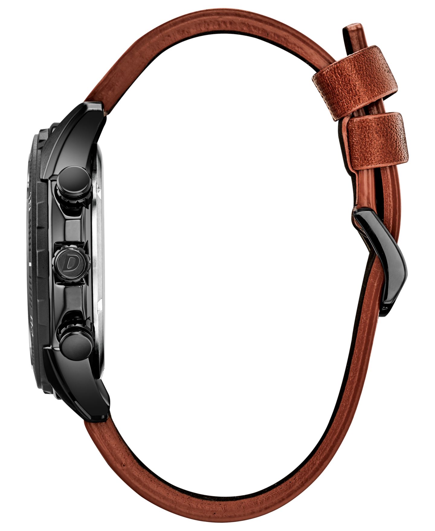 Мужские часы Drive From Citizen Eco-Drive LTR Brown Leather Strap Watch 45mm — фото 2