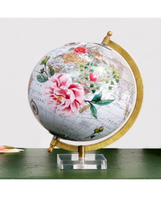 Two's Company - La Vie en Rose World Globe with Acrylic Base - Plastic/Acrylic/Iron/Paper