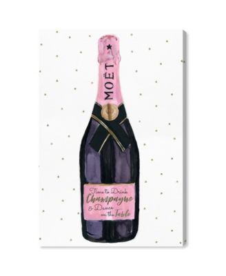 Champagne and Stars Pink Canvas Art - 24" x 16" x 1.5"