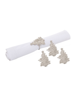 C & F Home Christmas Tree Napkin Ring, Set Of 4 In Silver