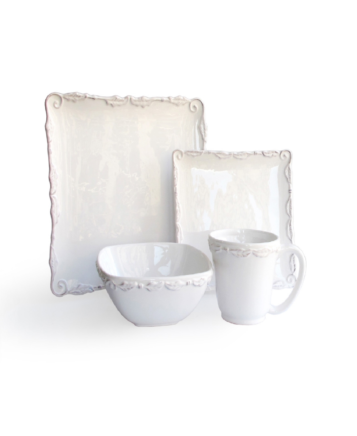 UPC 088235341259 product image for Jay Imports Bianca Wave White 16Pc Dinnerware Set | upcitemdb.com