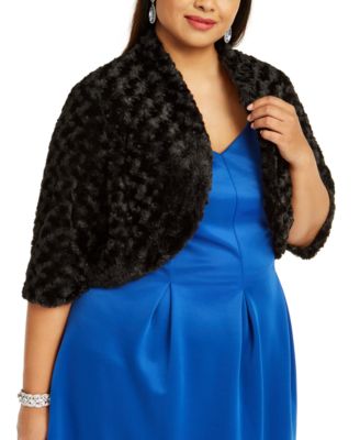 plus size faux fur shrug