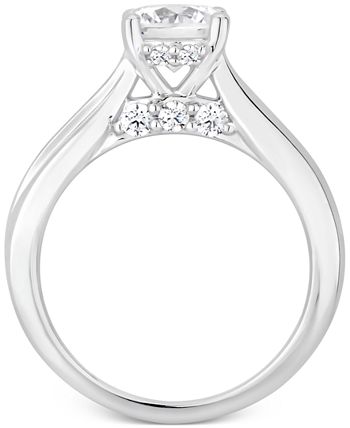 GIA Certified Diamonds - Certified Diamond Solitaire Engagement Ring (1-1/2 ct. t.w.) in 14k White Gold