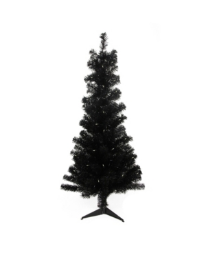 Northlight 4' Pre-lit Slim Black Artificial Tinsel Christmas Tree- Clear Lights