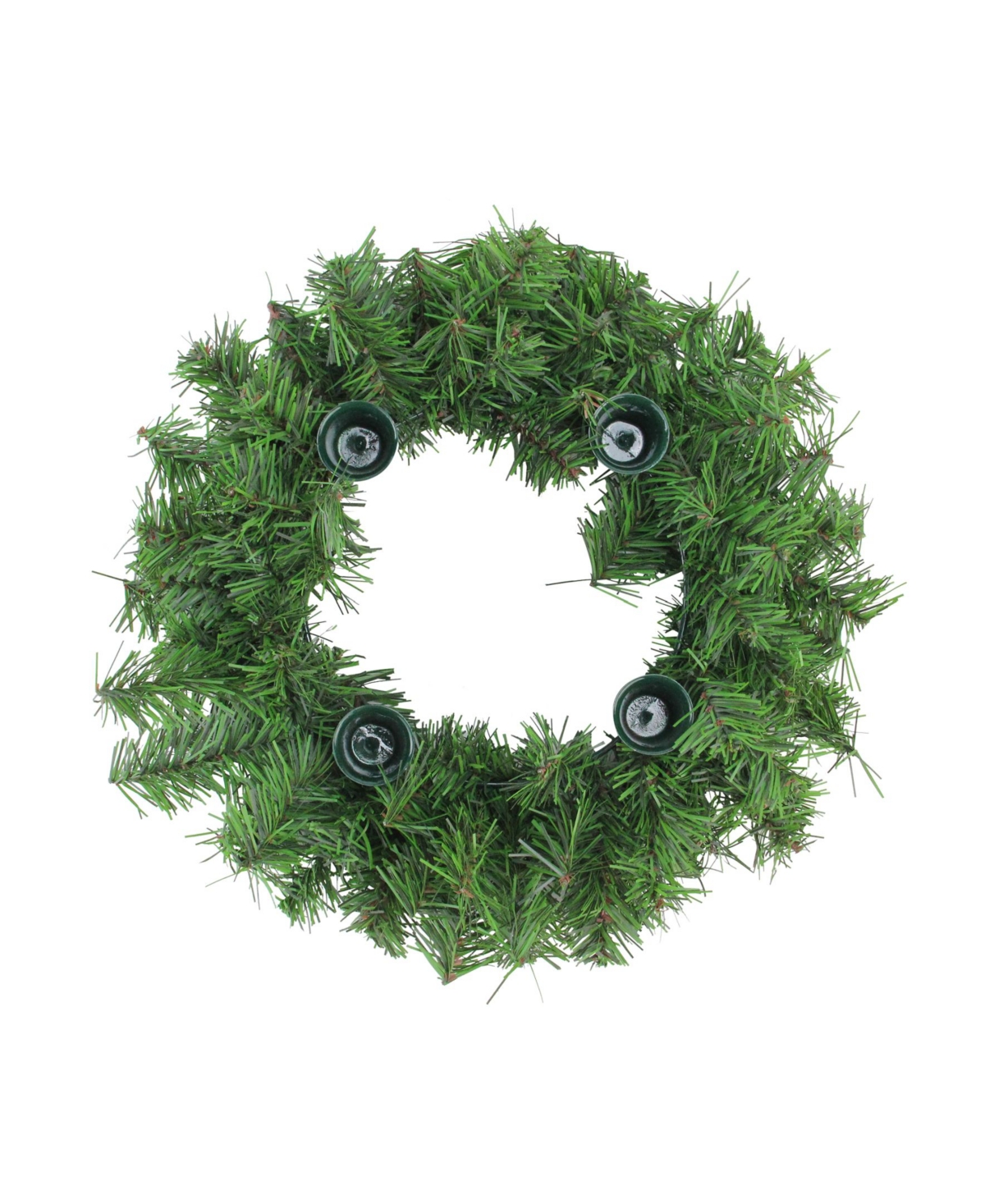 12" Two-Tone Pine Artificial Christmas Advent Wreath - Holds 4 Taper Candles - Green
