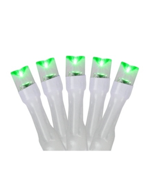 Northlight Set of 20 Battery Operated Green Led Wide Angle Christmas Lights - White Wire