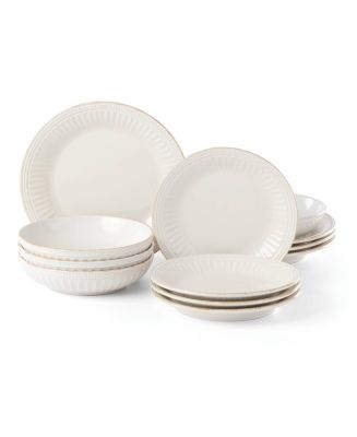 Lenox French Perle Groove 12 Pc Dinnerware Set, Service for 4 - Macy's