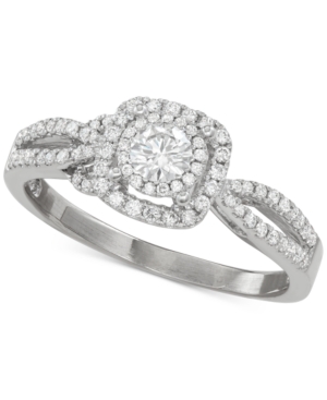 image of Diamond Double Halo Openwork Engagement Ring (5/8 ct. t.w.) in 14k White Gold